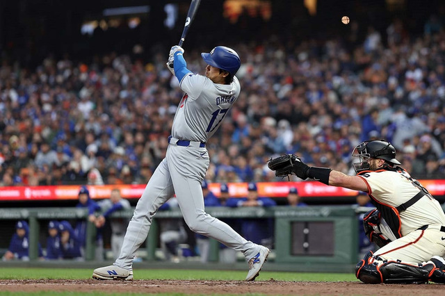 【MLB】大谷翔平「1番DH」スタメン　生え抜き右腕から“スプラッシュヒット”再現の49号アーチなるか、同地区ジャイアンツ戦 画像