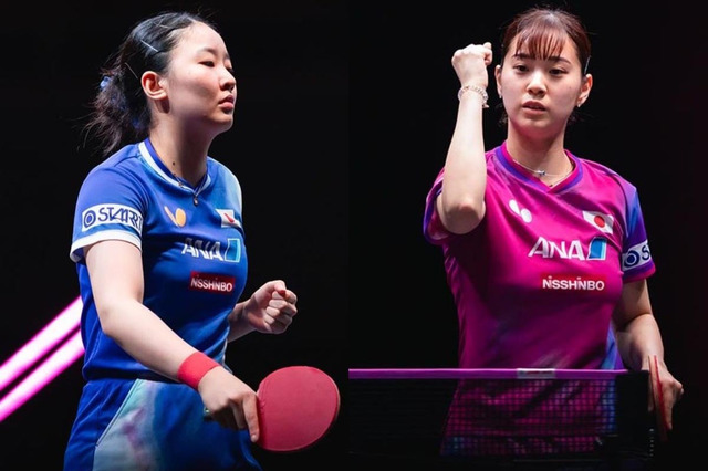 張本美和＆長﨑美柚組が元世界1位ペアとの大一番を制す　平野美宇＆木原美悠組と決勝で激突、17歳は4冠獲得に注目【全日本選手権2026】 画像