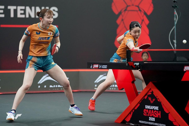 張本美和＆早田ひなの中国撃破に現地メディア賛辞「優勝の可能性」　初V王手の“みわひな”ペアは「経験豊富でトップクラス」【シンガポールスマッシュ】 画像