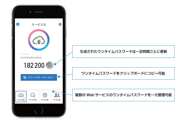 IIJ、スマホの情報流出を防ぐワンタイムパスワード管理アプリ提供 画像