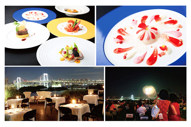 東京湾花火を見ながらオープンテラスでディナー、お台場で1日限りの特別企画 画像