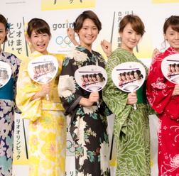 民放各局が共同でリオデジャネイロ五輪放送を実施。5人の女子アナウンサーが記者発表に登場（2016年7月7日）