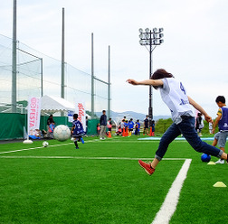 サカママフェスタin福島（いわき市・新舞子運動場）で開催されたウイトレ親子サッカースクール