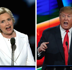 大統領選で争ったヒラリー・クリントン（左）とドナルド・トランプ（2016年8月14日）