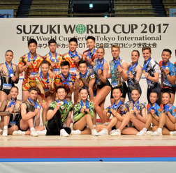 エアロビック世界大会、日本代表がメダル9個獲得
