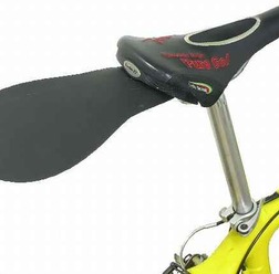 ユニコから、自転車用マッドガード（泥よけ）「ポリスポーツ ビーバーテイル」が登場。サドルの後から差し込むだけで簡単に取付けできる。発売時期は6月中旬予定。