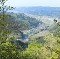 檜山の頂上からの眺め。