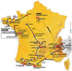 　2011年7月2日にフランス西部のバンデ県で開幕する第98回ツール・ド・フランスのコースが、10月19日にパリで発表された。コースはフランスを左回りで一周するルートで、ピレネー山脈が前半、アルプス山脈が後半。第2ステージがチームタイムトライアル、最終日前日に個
