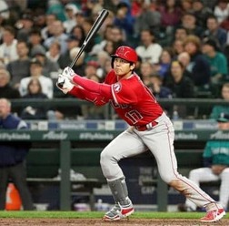 第3打席で左適時二塁打を放ったエンゼルス・大谷翔平【写真：Getty Images】