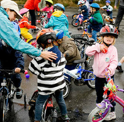 Children cycling in Denmark