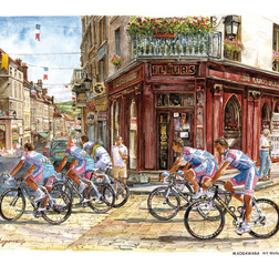 　小河原政男がツール・ド・フランスを水彩画で描いたアートフレームに追加2作品が投入された。2009年と2010年の実際のシーンをモチーフにして、ツール・ド・フランスを自転車で追いかける小河原イラストレーターが水彩画で仕上げ、パネルにしたもの。7,875円。