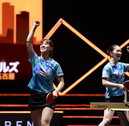 長﨑美柚、木原美悠が台湾ペアにストレートで日本大会制覇に王手　中国最強ペア撃破へ意気込み「お互い最高のプレーを」【WTT女子ファイナルズ】