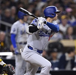 【MLB】大谷翔平、剛腕チャップマンの“ボール球スプリット”を中前打　終盤劣勢でチャンスメーク