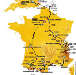 　7月7日に英国ロンドンで開幕する第94回ツール・ド・フランスは、主催者ASOが各ステージの通過ポイントや平均時速別の通過予想タイムを発表した。ルートマップは未公開ながら、通過地点を地図で追えば正式なルートが確認できる。