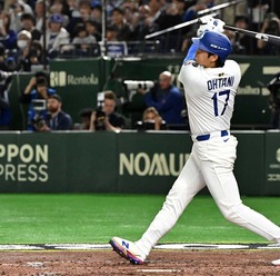 【MLB】大谷翔平、159キロ剛速球を“力で粉砕”待望の今季1号アーチ　米記者も歓喜「特別な瞬間だ」