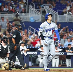 【MLB】大谷翔平、劣勢から値千金の2試合連発“175キロ”同点10号アーチ　米メディア興奮の一撃「マイアミの街を支配した」