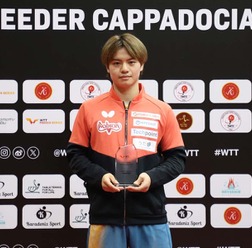 国際大会で“初優勝”を飾った宇田幸矢が33位にランクアップ　張本智和は4位、戸上隼輔は20位、松島輝空は24位｜卓球男子世界ランキング（2025年第39週）