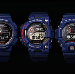 カシオ計算機は、耐衝撃腕時計G-SHOCKの新製品として、ミリタリーテイストをテーマに、ボディカラーをネイビーで統一した『MEN IN NAVY（メン イン ネイビー）』（3機種）を、3月14日より発売する。