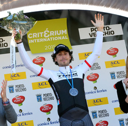 2015年クリテリウム・アンテルナシオナル第2ステージ個人TT、ファビオ・フェリーネ（トレックファクトリーレーシング）が優勝