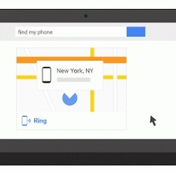 PCからGoogle検索で「Find my phone」と入力すると地図上で端末の現在地を表示してくれる