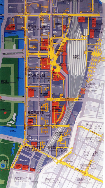 東京の地下ルートが記された案内図