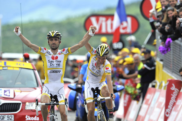 　世界最大の自転車レース、ツール・ド・フランスは7月14日、ピレネーのポー～オタカム間で第10ステージを行い、サウニエルドゥバルのレオナルド・ピエポリ（36＝イタリア）とフアンホセ・コボ（27＝スペイン）が集団を抜け出してワンツーフィニッシュ。プロ14年目のピ