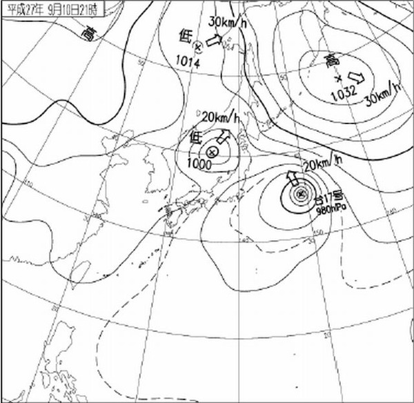 気象実況（地上天気図）