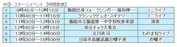 ステージイベント時間割