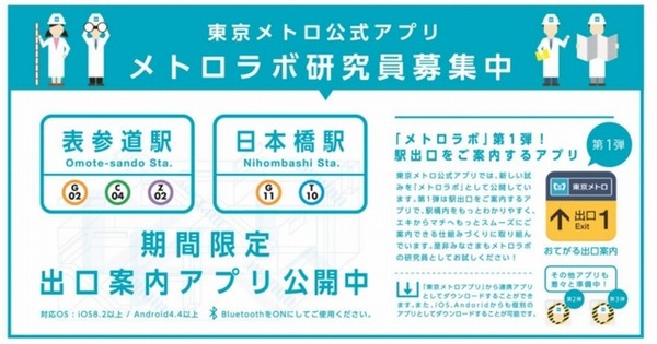 「東京メトロ　おてがる出口案内アプリ」実験概要