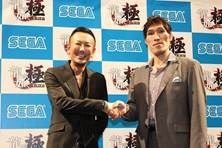 TVゲームソフト『龍が如く 極』の完成披露記者会見、柔道家・篠原信一が登場