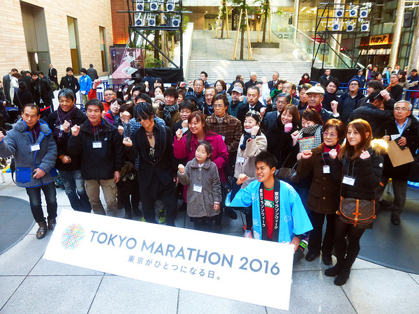 東京マラソン2016のランナー応援ソングを担当した森友嵐士（東京・汐留、1月28日　東京マラソン2016キックオフイベント）