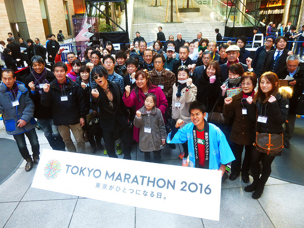 東京マラソン2016のランナー応援ソングを担当した森友嵐士（東京・汐留、1月28日　東京マラソン2016キックオフイベント）