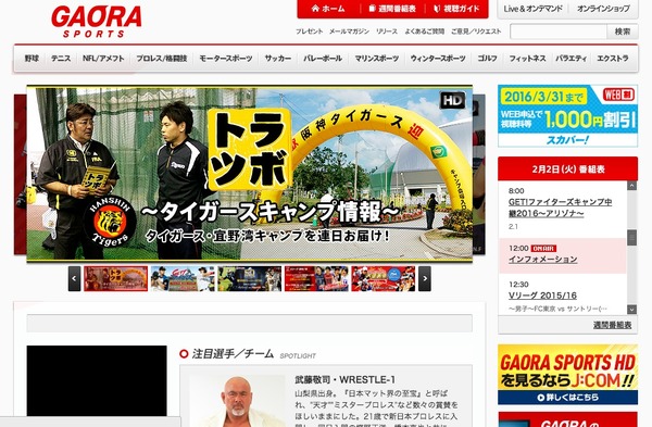 CSチャンネルのGAORA SPORTS