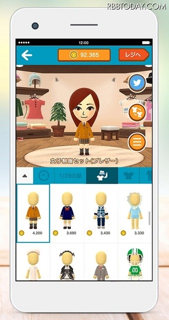 「Miitomo」画面