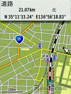 日本登山地形図では道路もこのようにかなり詳細に表示することができる。予算があればぜひ購入したい地図だ