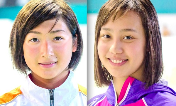 池江璃花子（左）と今井月、リオ五輪競泳日本代表に内定