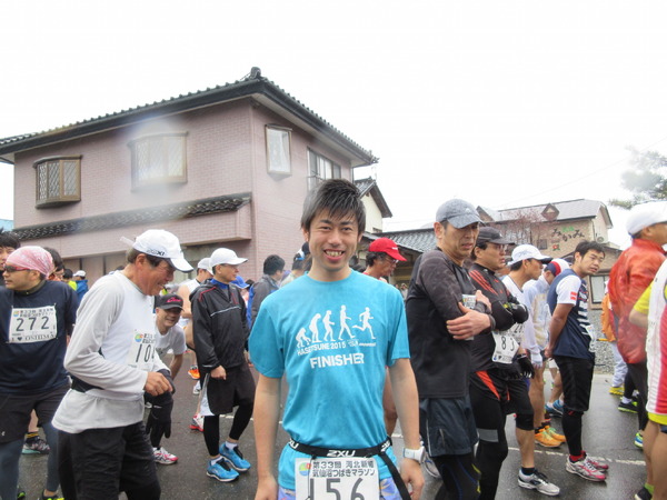 気仙沼大島つばきマラソンで自己ベストを更新した宮城県仙台市の根本高広さん