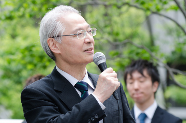 東洋大学の竹村牧男学長（2016年5月16日、リオ五輪代表選手壮行会）