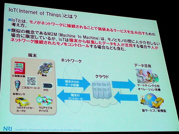 NRI基盤ソリューション企画部 主任研究員 武居輝好氏「Internet of Thingsによる新ビジネスの可能性」（5月27日「ITロードマップセミナー SPRING 2014」）