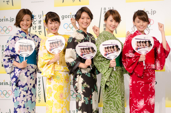 民放各局が共同でリオデジャネイロ五輪放送を実施。5人の女子アナウンサーが記者発表に登場（2016年7月7日）
