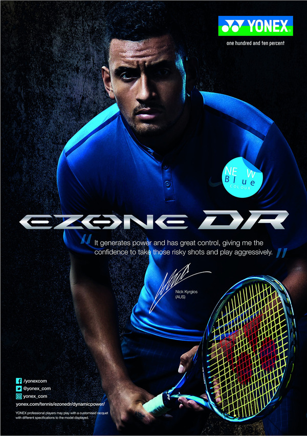 ヨネックス、テニスラケット「EZONE DR」に新デザイン…ニック・キリオスが開発に助言