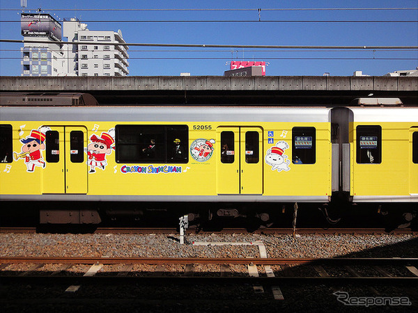 クレヨンしんちゃんラッピング電車＆バス出発式（東武鉄道春日部駅、11月3日）