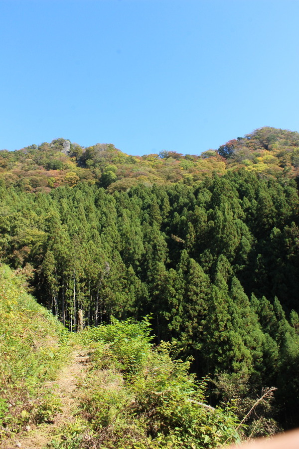 生瀬富士の鞍部から見る、生瀬富士と立神山の頂上