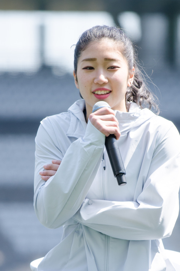 アディダスの『YOUNG ATHLETES CHALLENGE』に登壇した野中生萌（2017年4月3日）