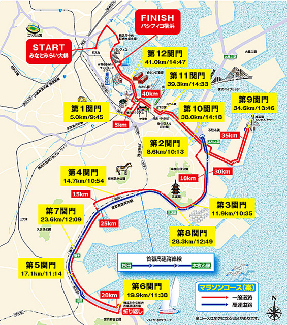 横浜マラソン2015のコース