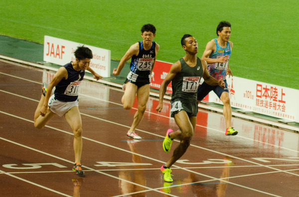 第101回日本陸上競技選手権大会、男子100m決勝でサニブラウン・ハキームが初優勝（2017年6月24日）