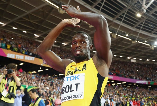 世界陸上ロンドン大会 男子100メートル決勝は3位に終わったウサイン・ボルト（2017年8月5日）