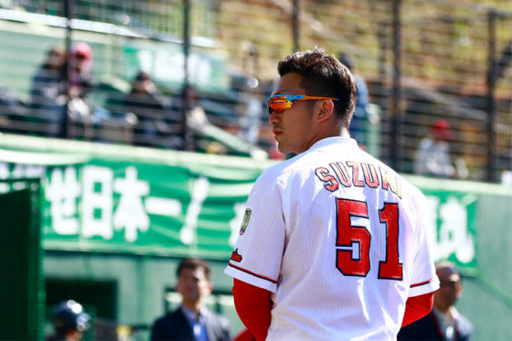 広島・鈴木誠也【写真：荒川祐史】