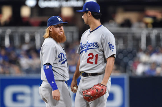 昨季、ともにドジャースでプレーしたターナーとダルビッシュ【写真：Getty Images】