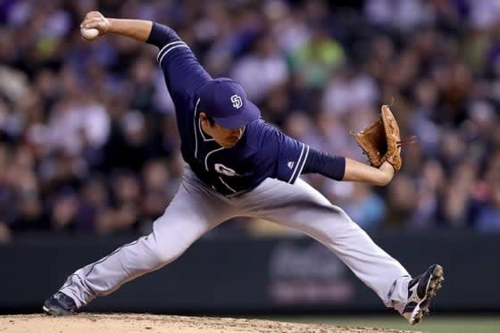 完璧な火消しで勝利に貢献したパドレス・牧田和久【写真：Getty Images】